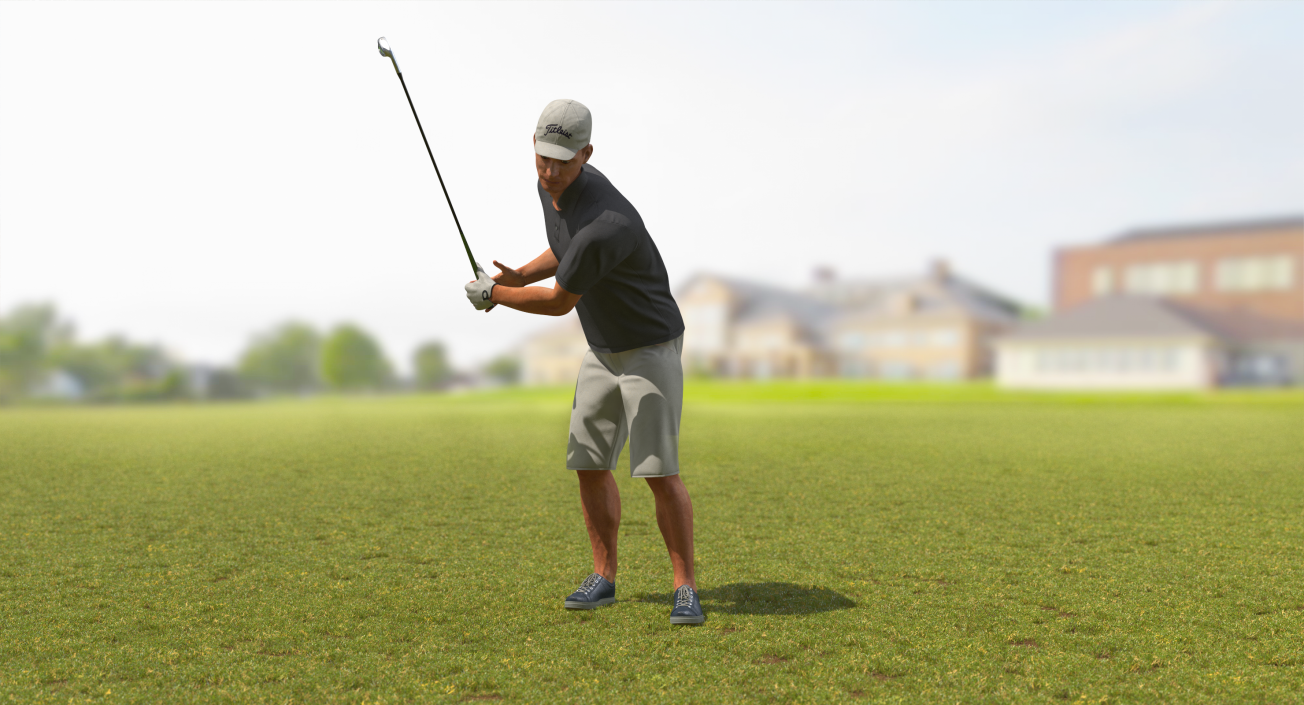 Golf Player 2 with Fur Rigged 3D model