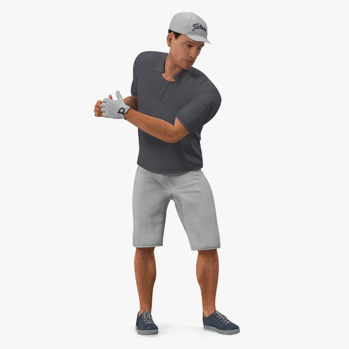 Golf Player 2 with Fur Rigged 3D model