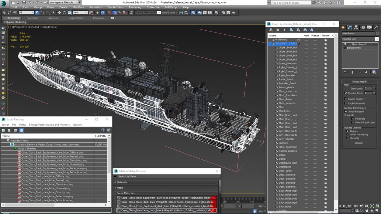 3D Patrol Boat ADV Cape Otway Rigged model