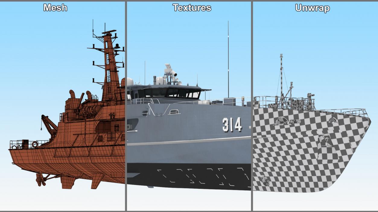 3D Patrol Boat ADV Cape Otway Rigged model