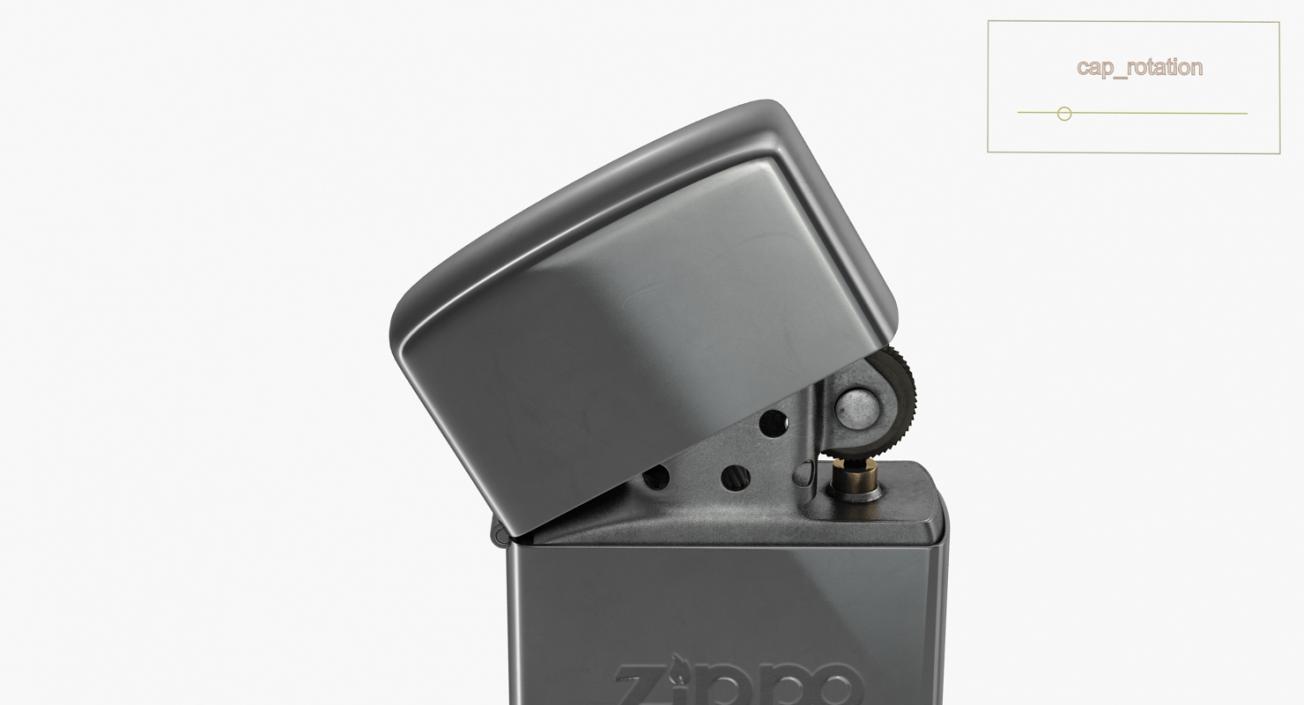 3D Classic Zippo Lighter Rigged model