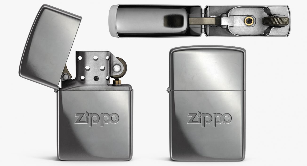 3D Classic Zippo Lighter Rigged model