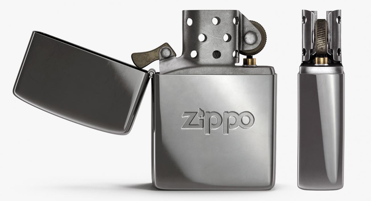 3D Classic Zippo Lighter Rigged model