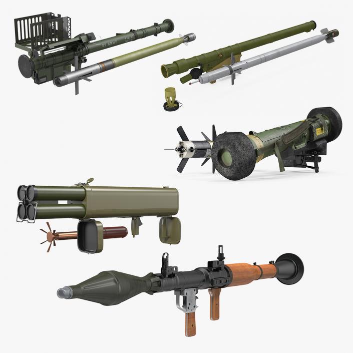 Rocket Launchers with Rockets Collection 2 3D