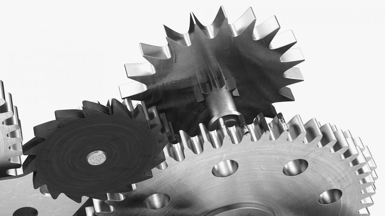 3D Clockwork Gear Mechanism Silver