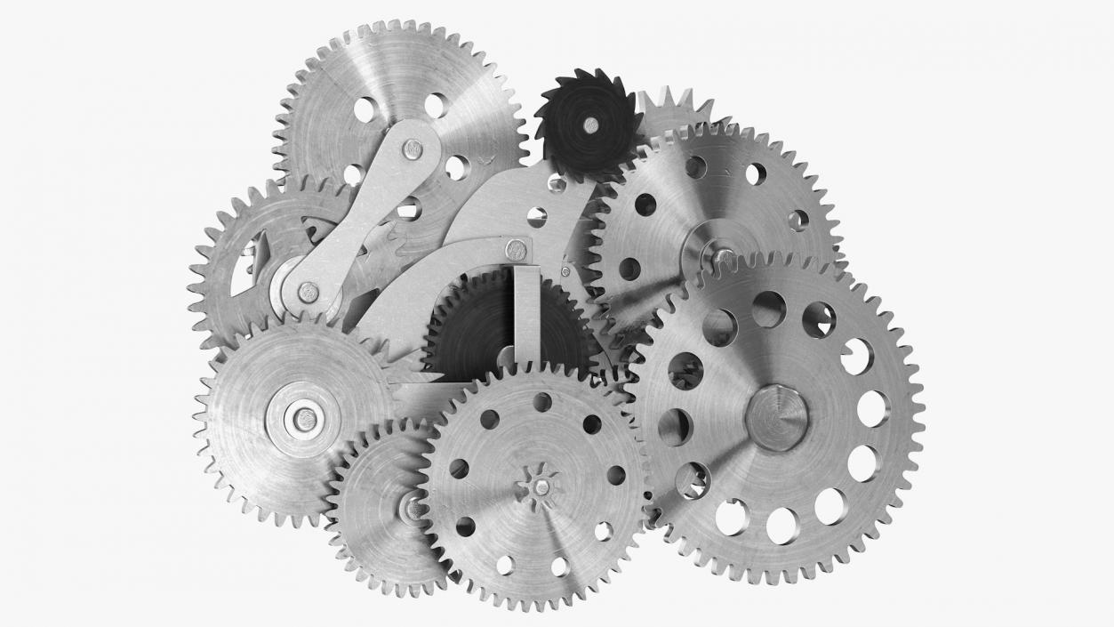 3D Clockwork Gear Mechanism Silver