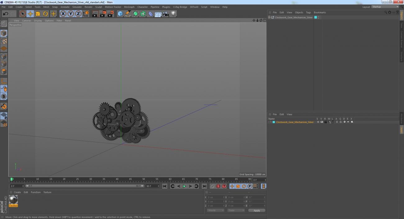 3D Clockwork Gear Mechanism Silver