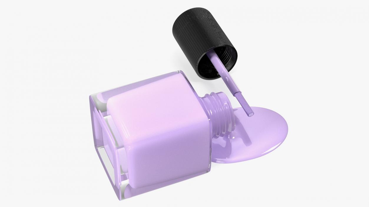 3D Spilled Fingernail Polish Lilac