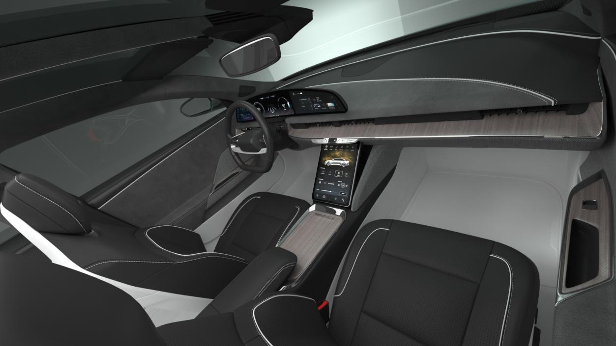 3D Electric Luxury Sedan