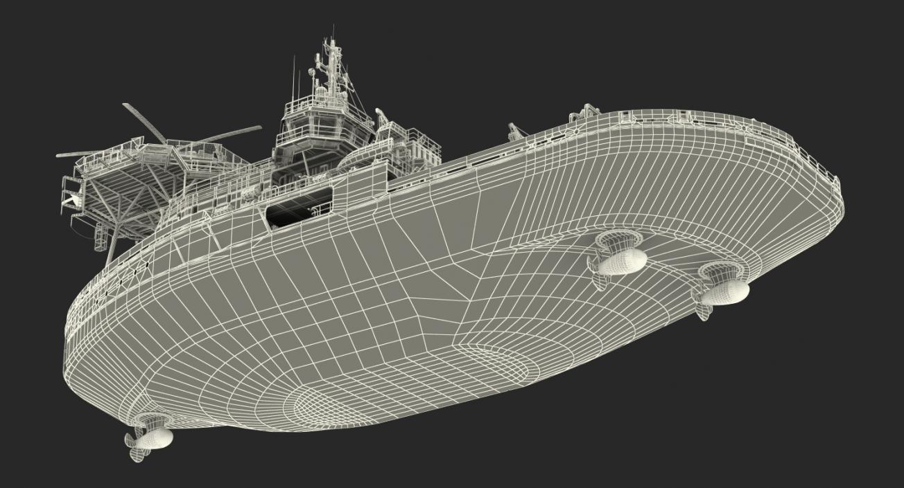 Icebreaker Baltika with Mi-8 Helicopter 3D model