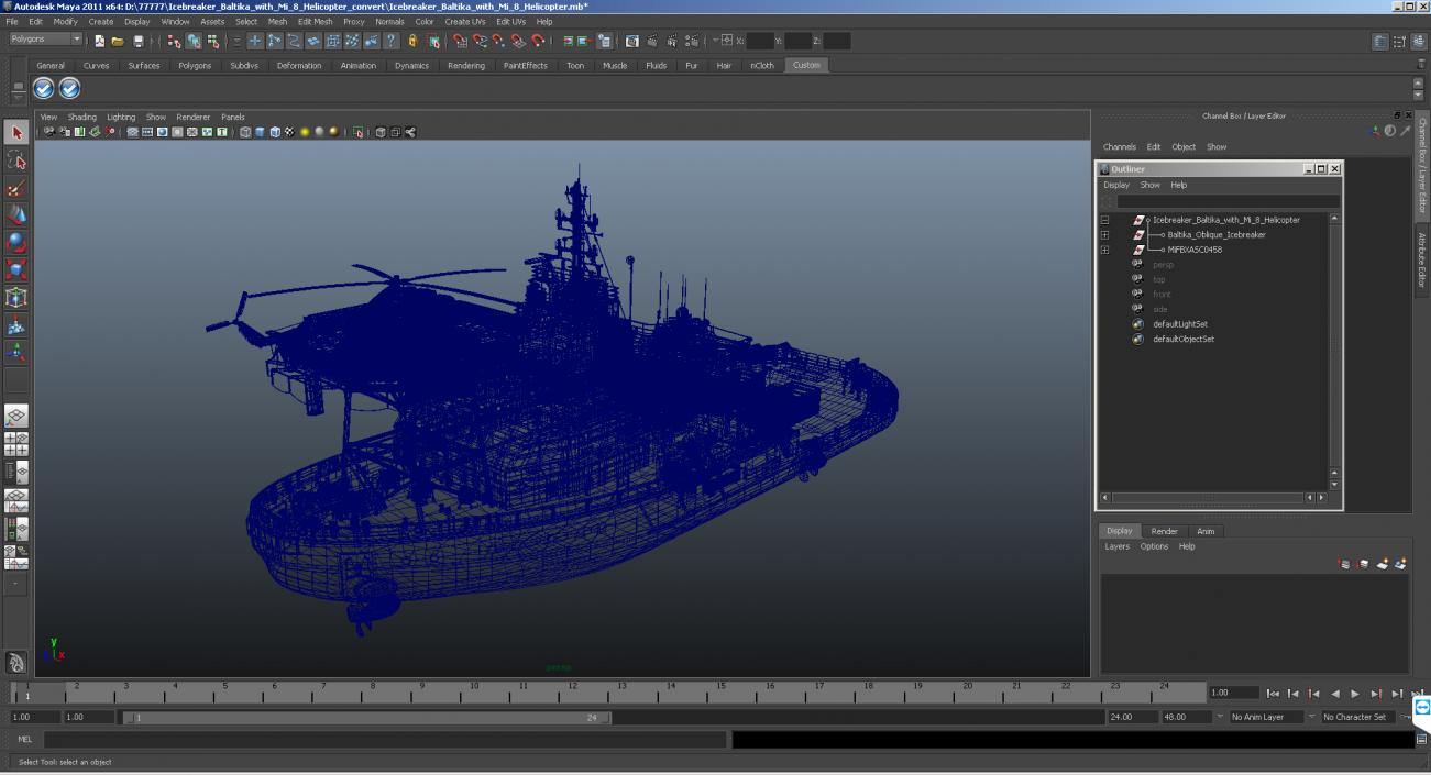 Icebreaker Baltika with Mi-8 Helicopter 3D model