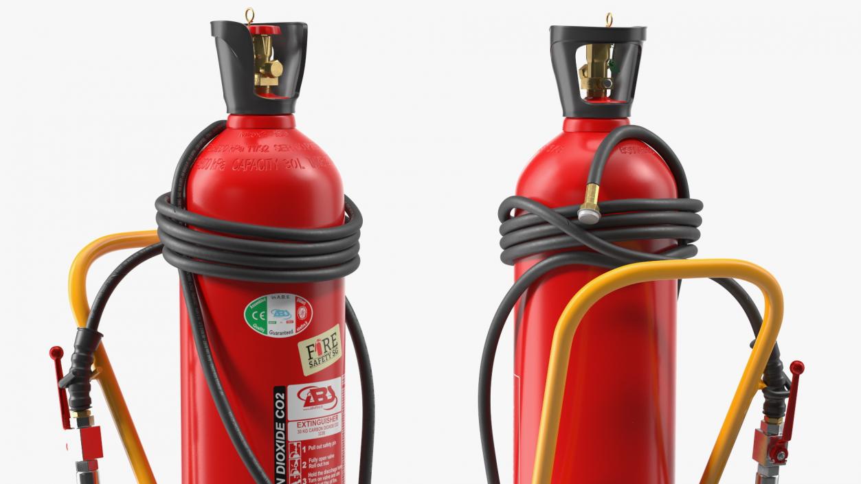 ABS SRL Trolley Fire Extinguisher 30Kg CO2 3D