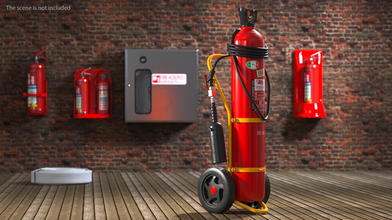 ABS SRL Trolley Fire Extinguisher 30Kg CO2 3D