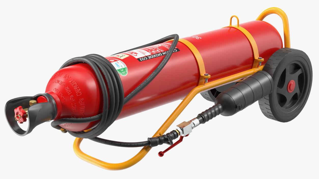 ABS SRL Trolley Fire Extinguisher 30Kg CO2 3D