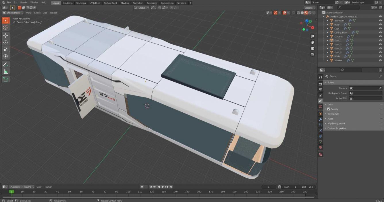 3D Modern Capsule House E7 model