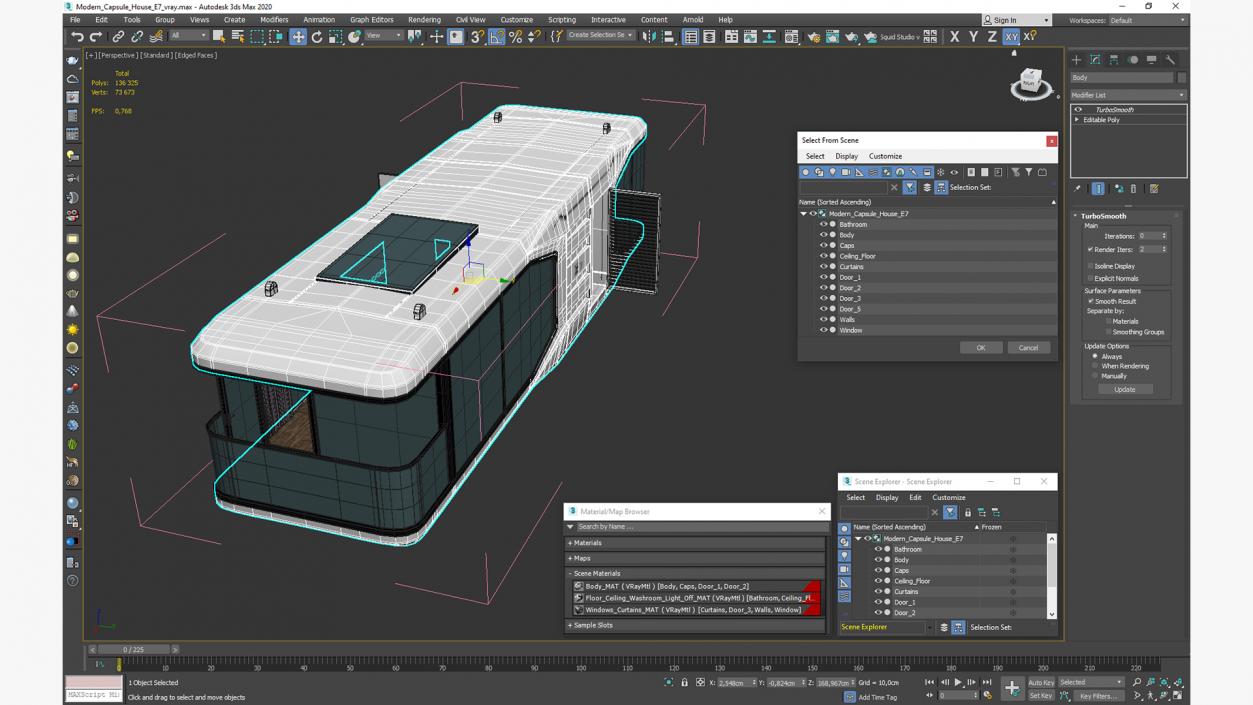 3D Modern Capsule House E7 model