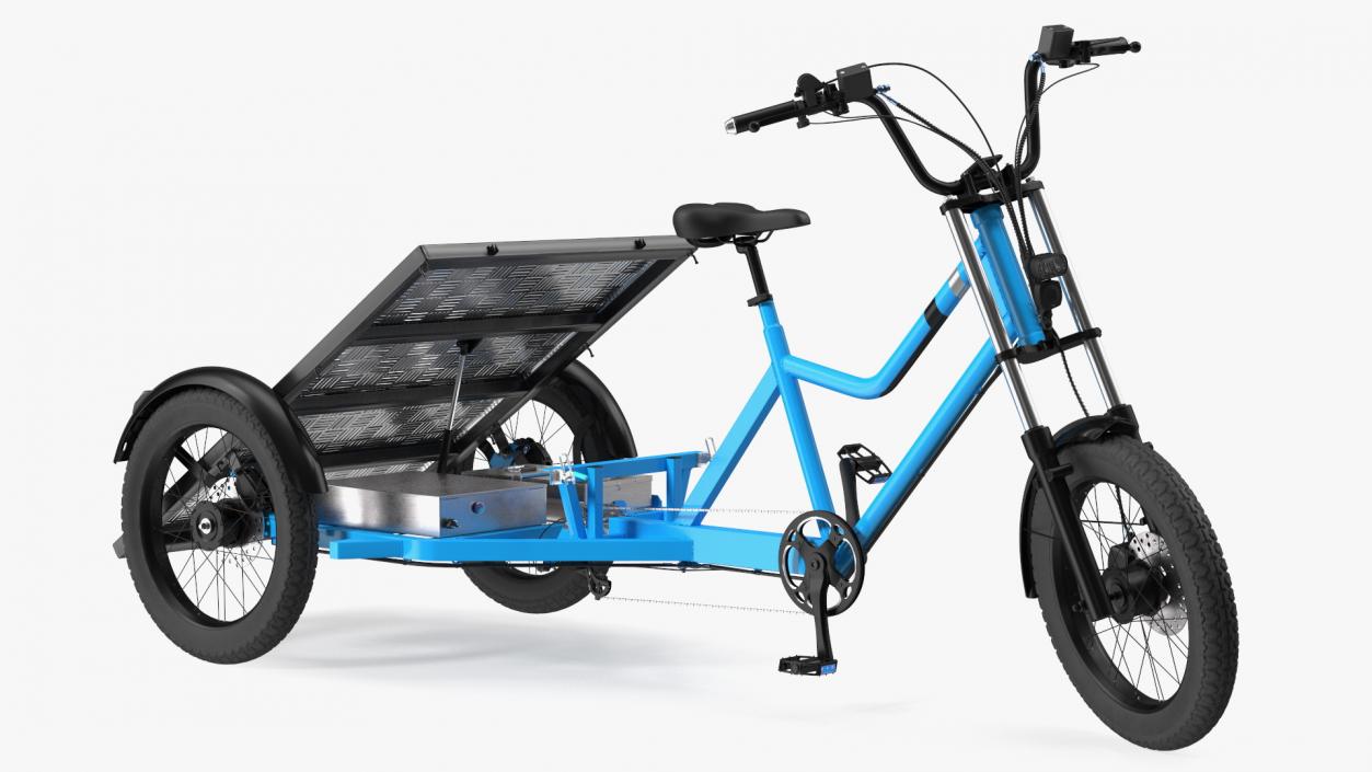 Commercial Grade Electric Trike with  Flatbed Rigged 3D