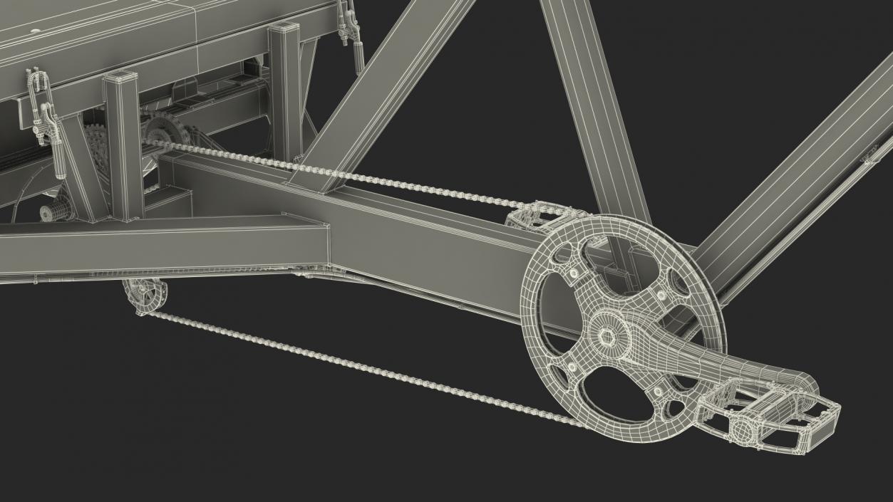 Commercial Grade Electric Trike with  Flatbed Rigged 3D