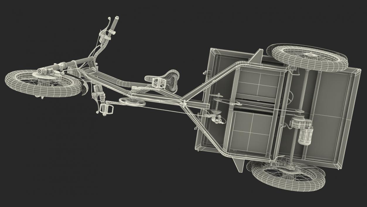 Commercial Grade Electric Trike with  Flatbed Rigged 3D