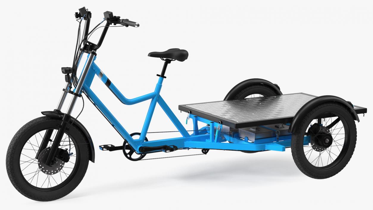 Commercial Grade Electric Trike with  Flatbed Rigged 3D