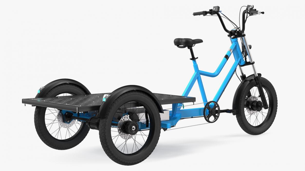 Commercial Grade Electric Trike with  Flatbed Rigged 3D