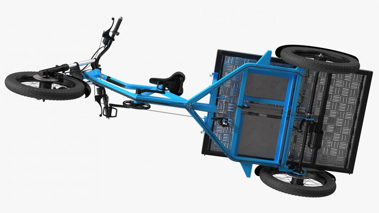 Commercial Grade Electric Trike with  Flatbed Rigged 3D