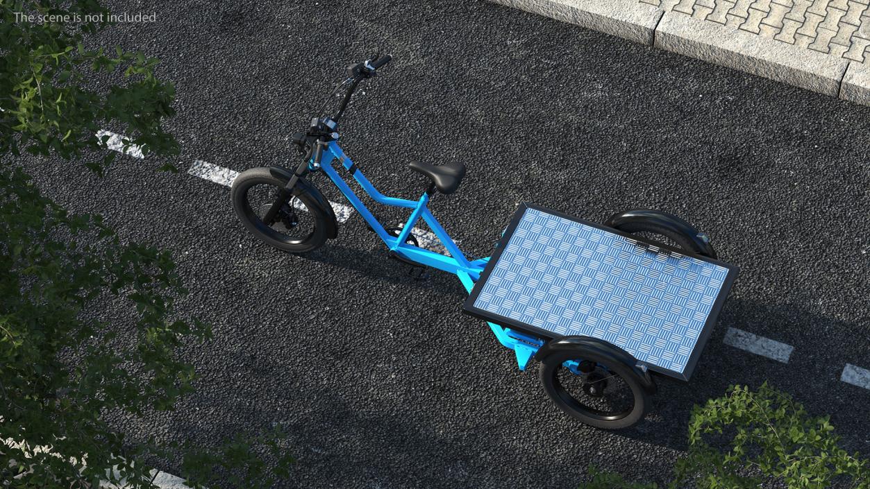 Commercial Grade Electric Trike with  Flatbed Rigged 3D