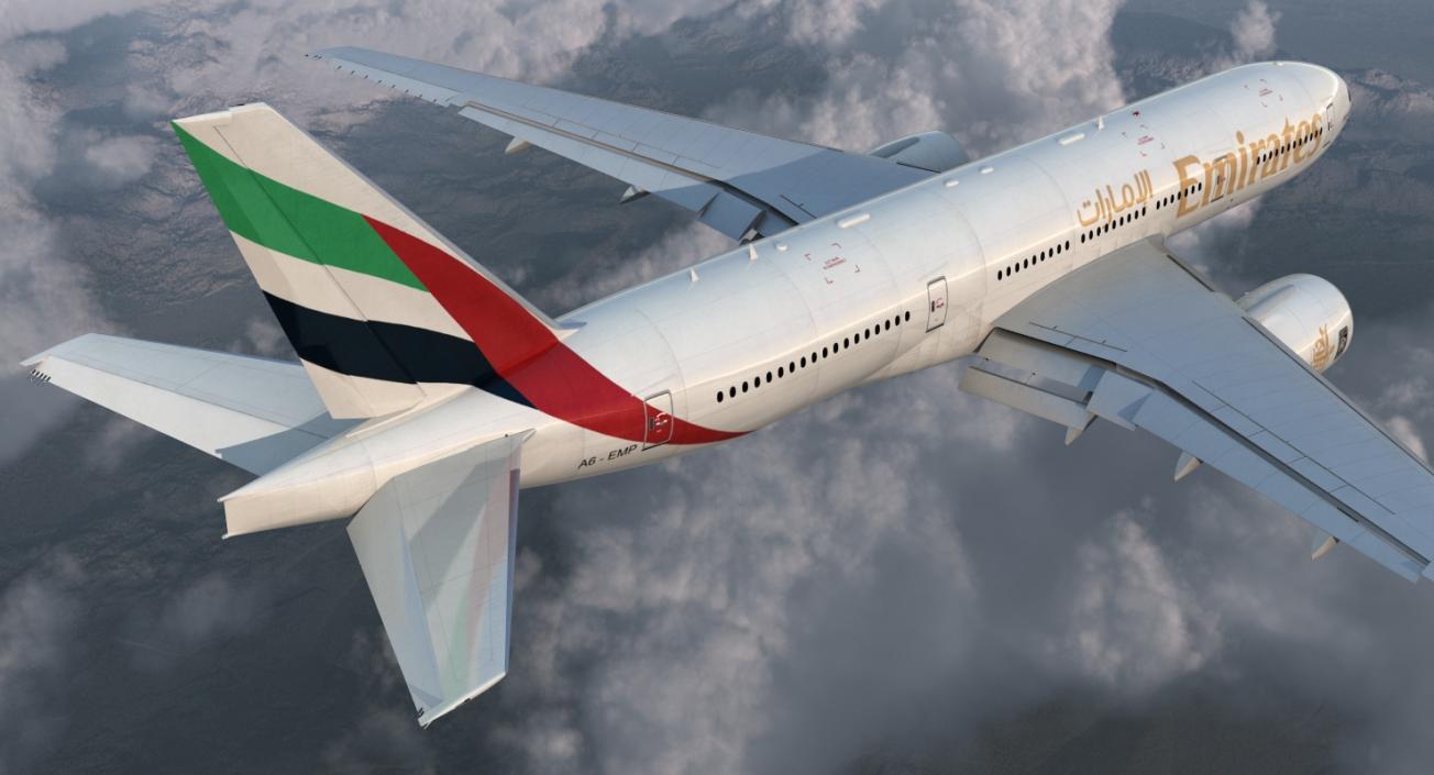 Boeing 777 200ER Emirates Airlines 3D model