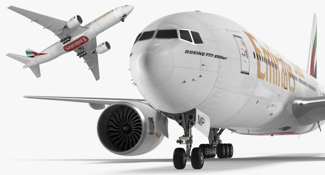 Boeing 777 200ER Emirates Airlines 3D model