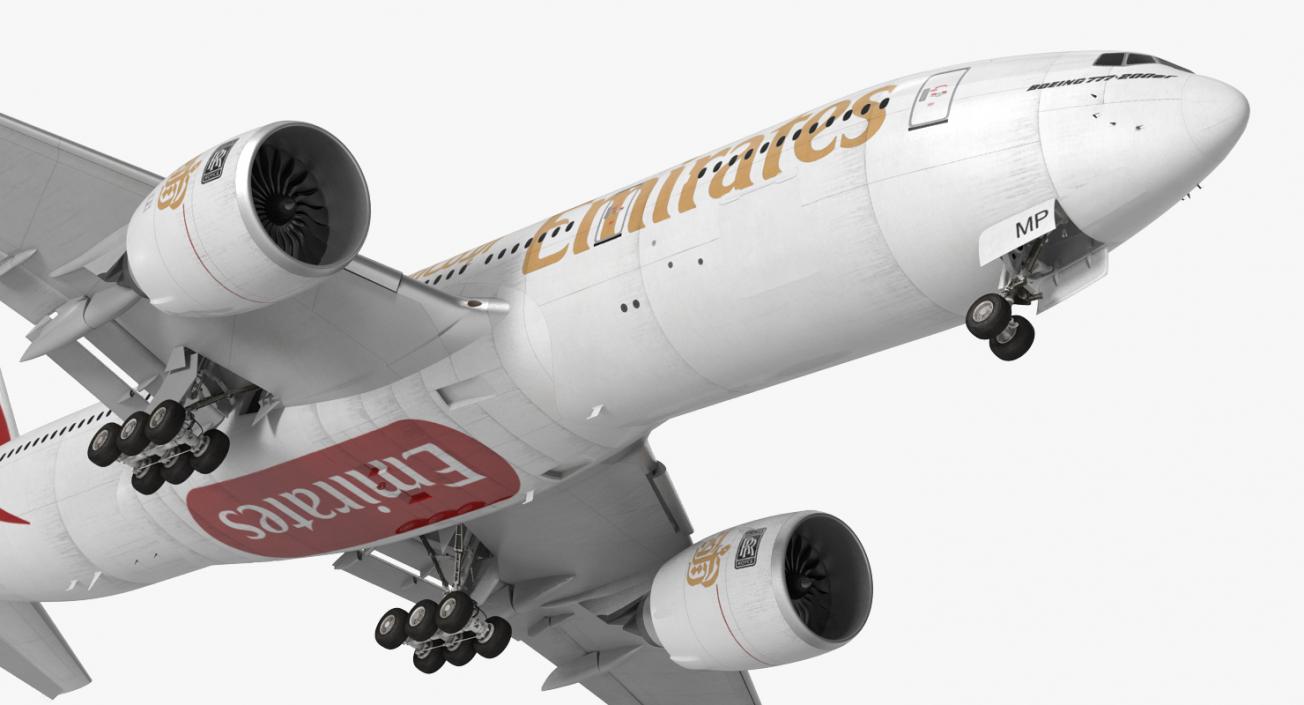 Boeing 777 200ER Emirates Airlines 3D model