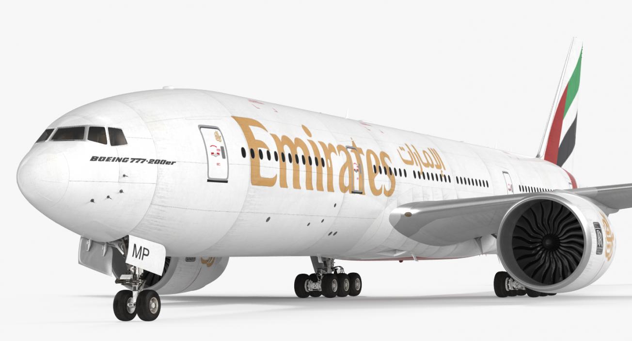 Boeing 777 200ER Emirates Airlines 3D model