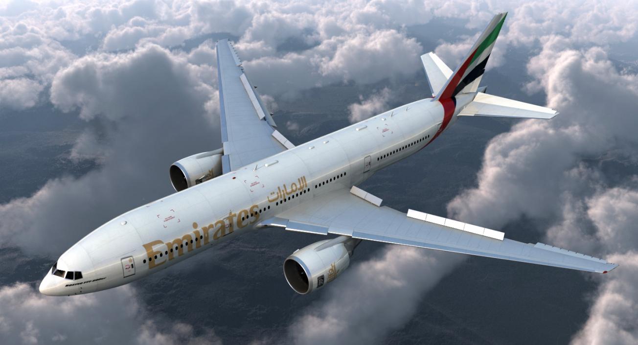 Boeing 777 200ER Emirates Airlines 3D model