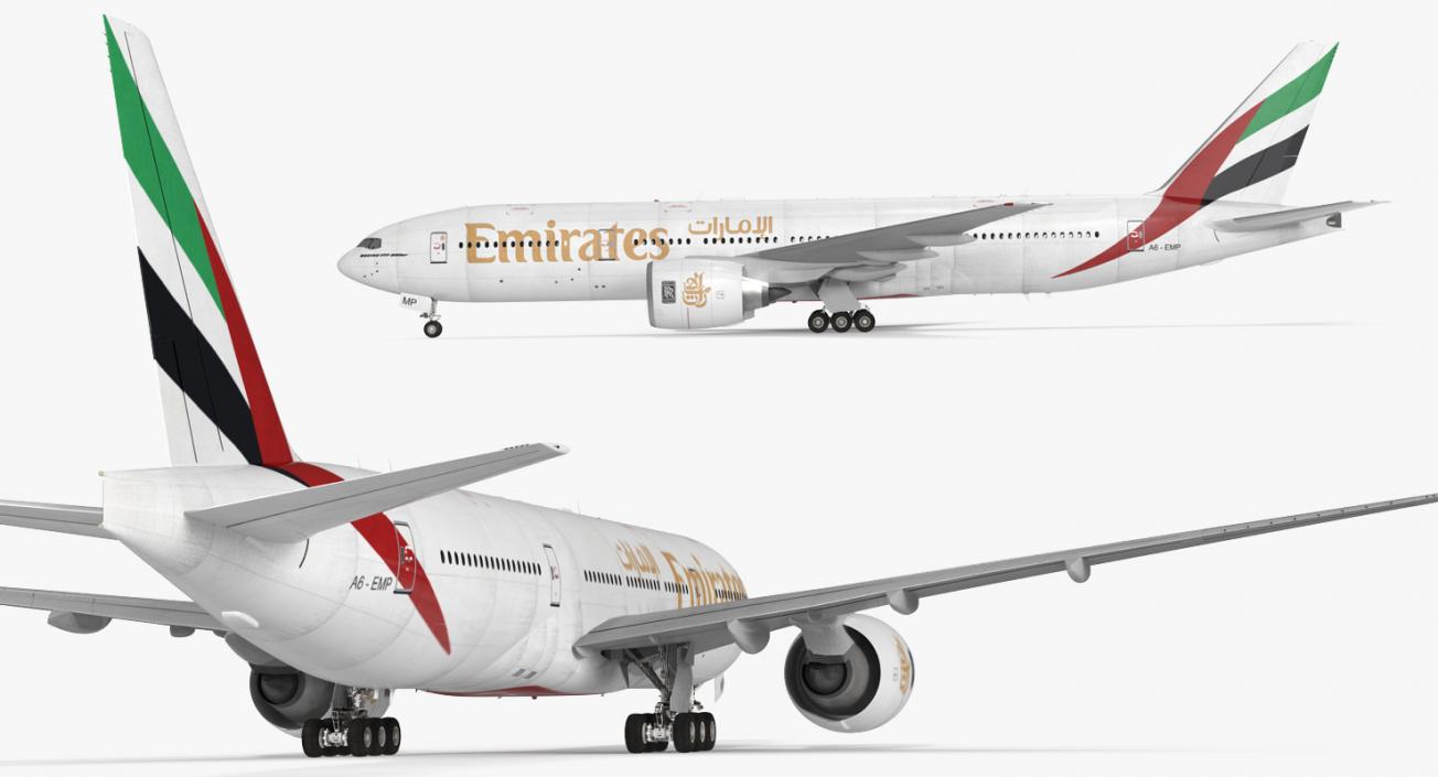 Boeing 777 200ER Emirates Airlines 3D model