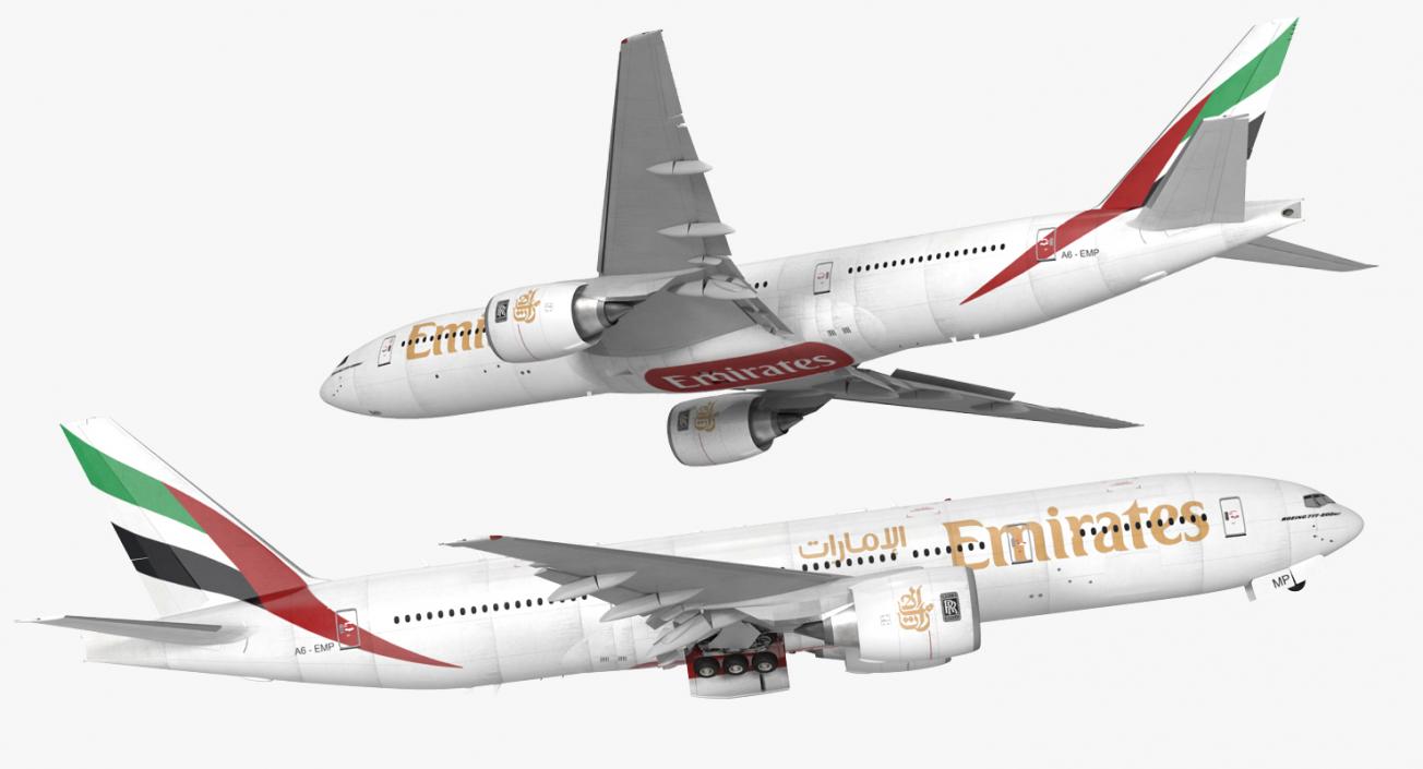 Boeing 777 200ER Emirates Airlines 3D model