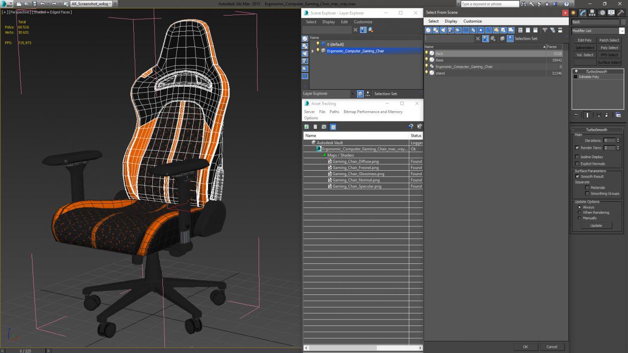 3D Ergonomic Computer Gaming Chair