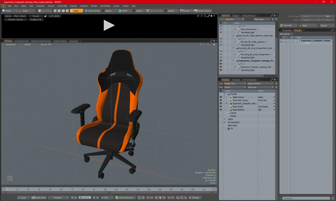 3D Ergonomic Computer Gaming Chair