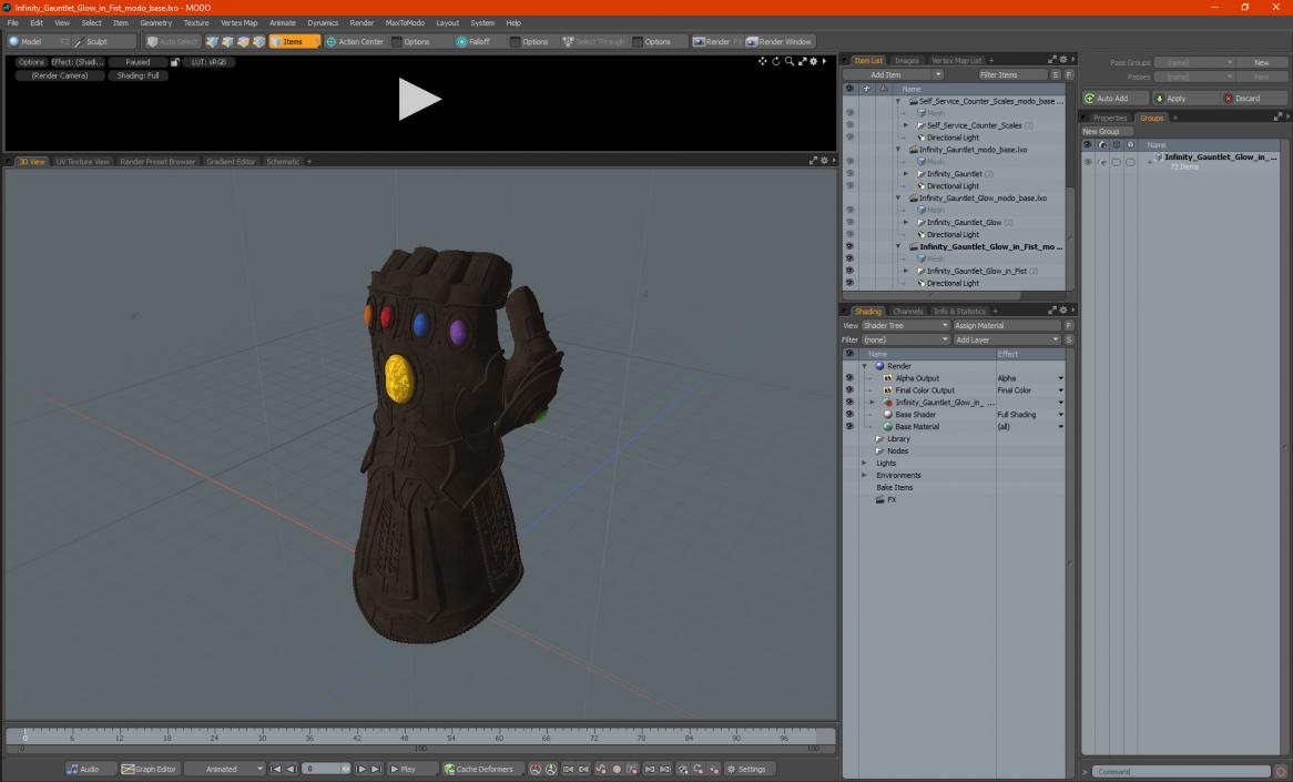 3D model Infinity Gauntlet Glow in Fist