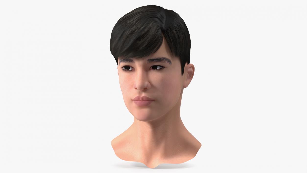 3D Asian Man Heads Collection 4 model