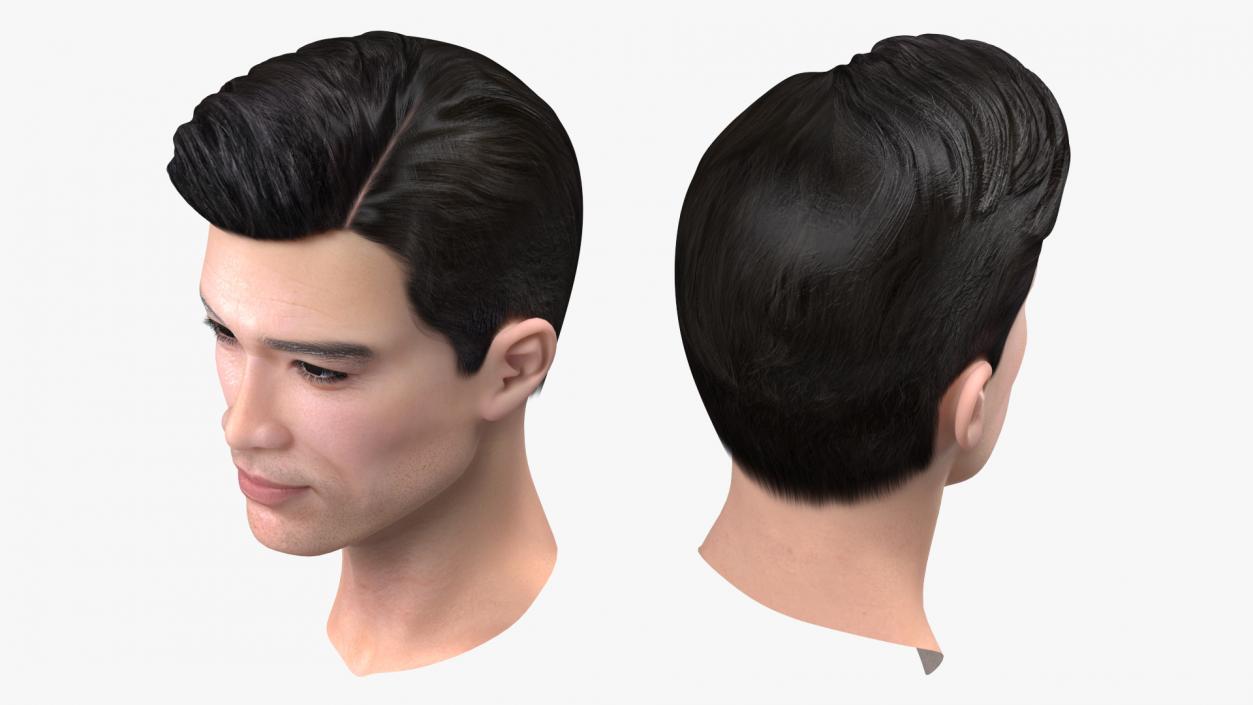 3D Asian Man Heads Collection 4 model