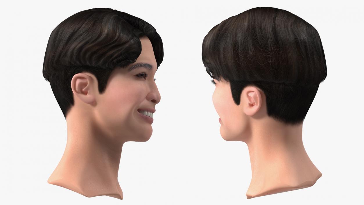 3D Asian Man Heads Collection 4 model