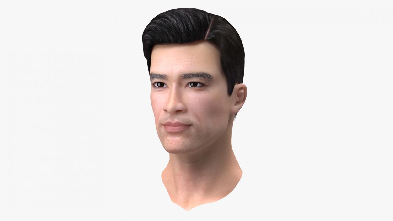 3D Asian Man Heads Collection 4 model