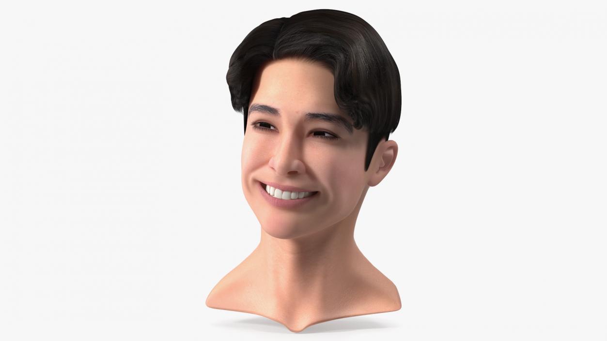 3D Asian Man Heads Collection 4 model