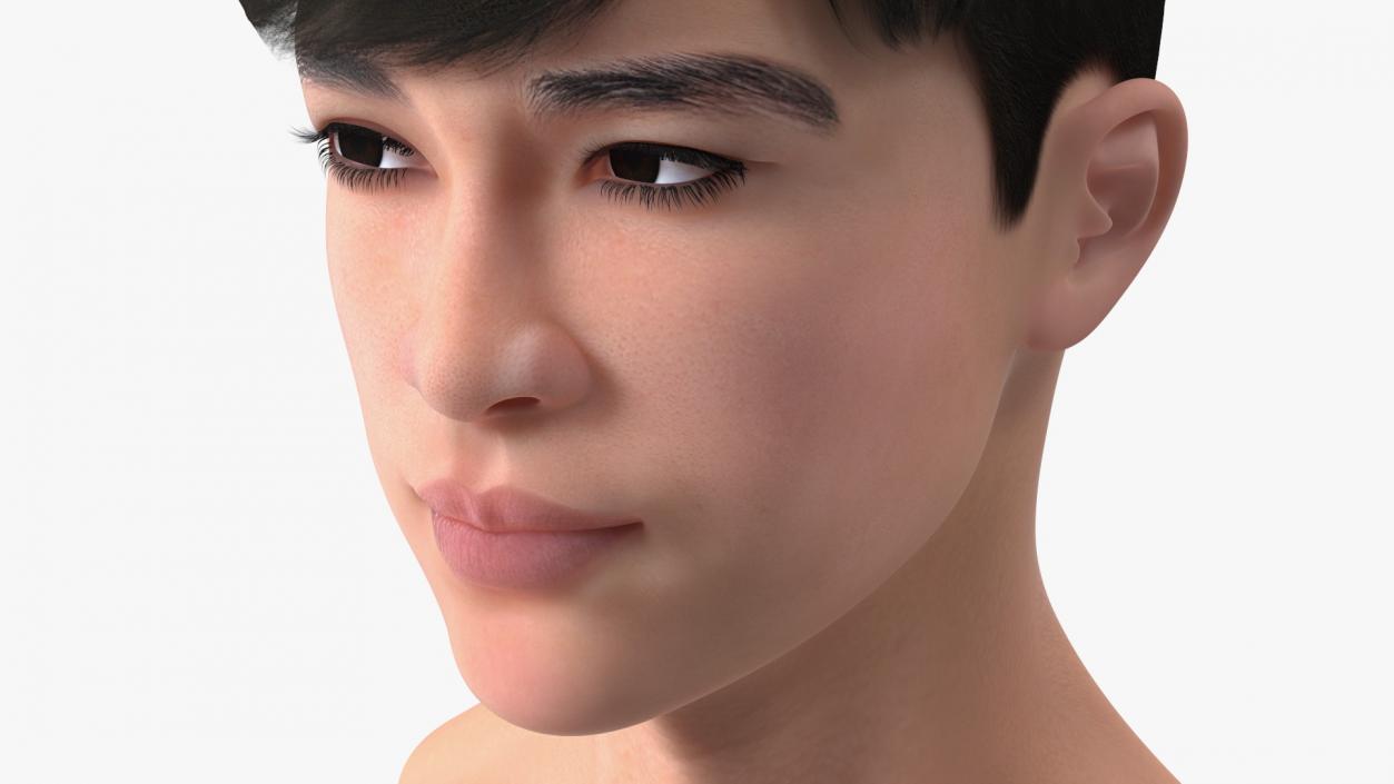 3D Asian Man Heads Collection 4 model