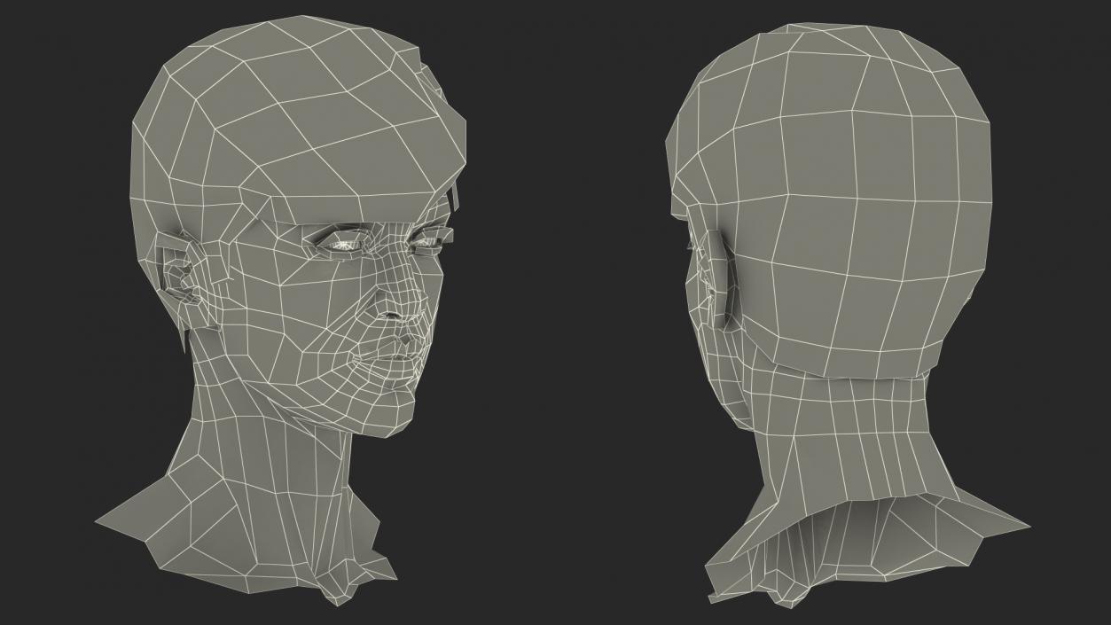 3D Asian Man Heads Collection 4 model