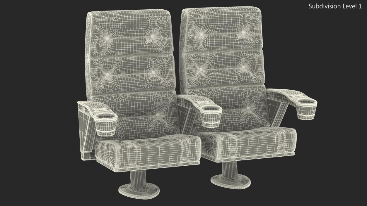 3D Phantom P40 Leather Cinema Chairs for Two Places model