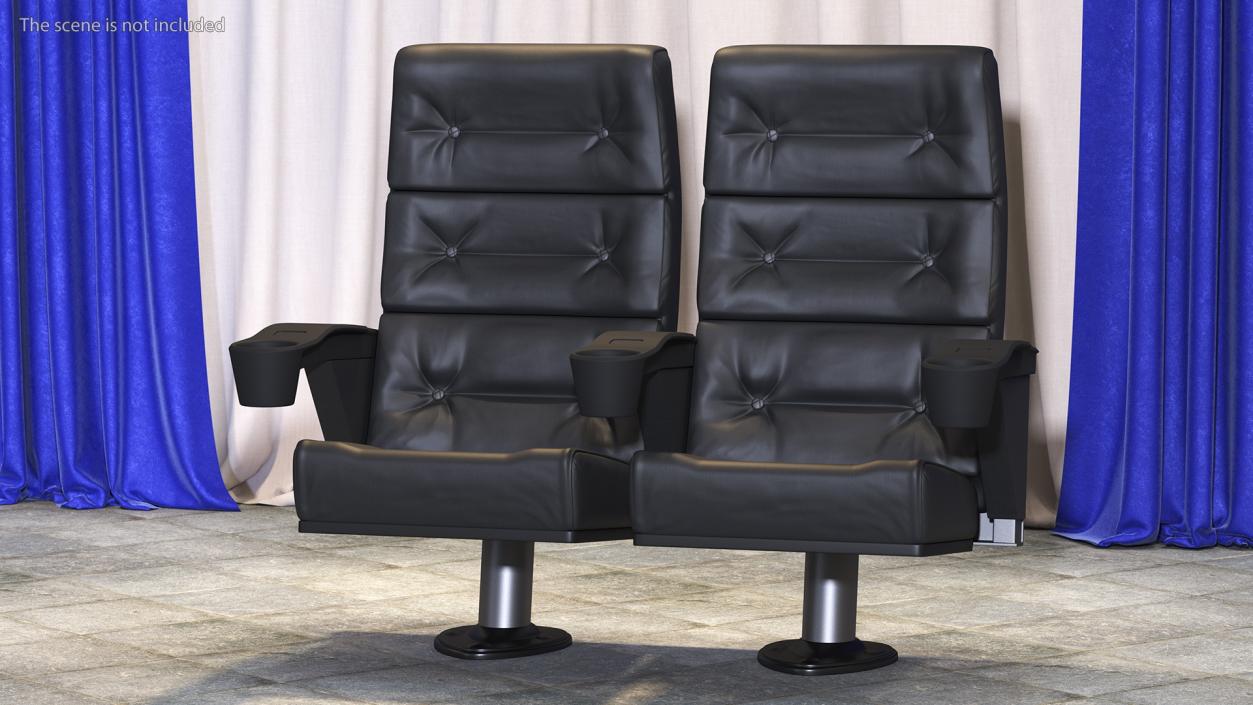 3D Phantom P40 Leather Cinema Chairs for Two Places model