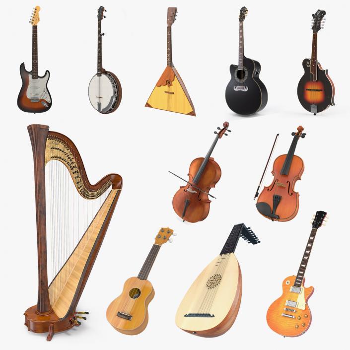 3D Stringed Instruments Collection 6 model