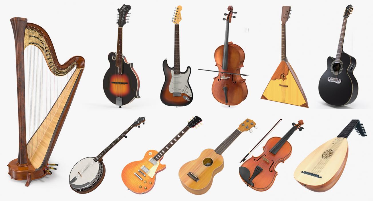 3D Stringed Instruments Collection 6 model