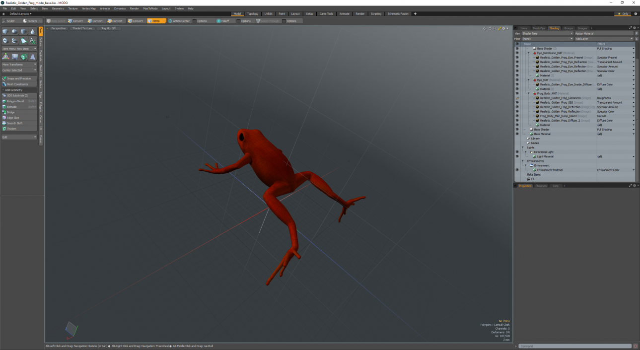 3D Realistic Golden Frog