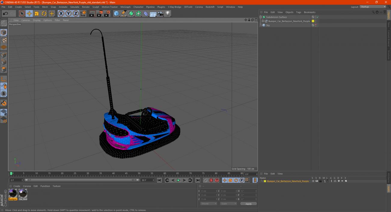 3D model Bumper Car Bertazzon NewYork Purple